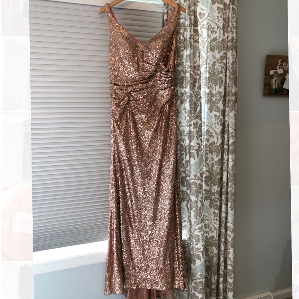 Sequin rose gold dress